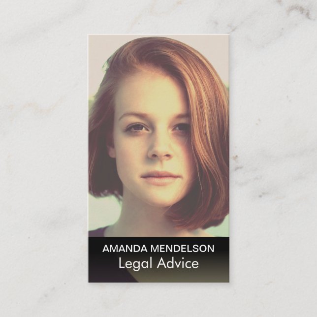 Cartão De Visita Foto elegante (Frente)