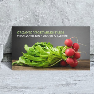 Cartão De Visita Foto Elegante Moderno Radish/ Fazenda Orgânica