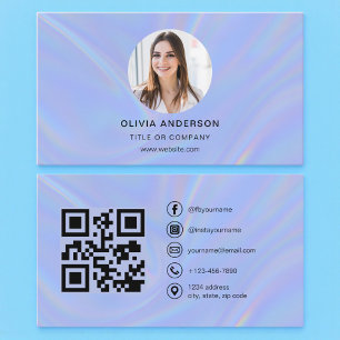 Cartão De Visita Foto Holográfica com QR Code Mídia Social