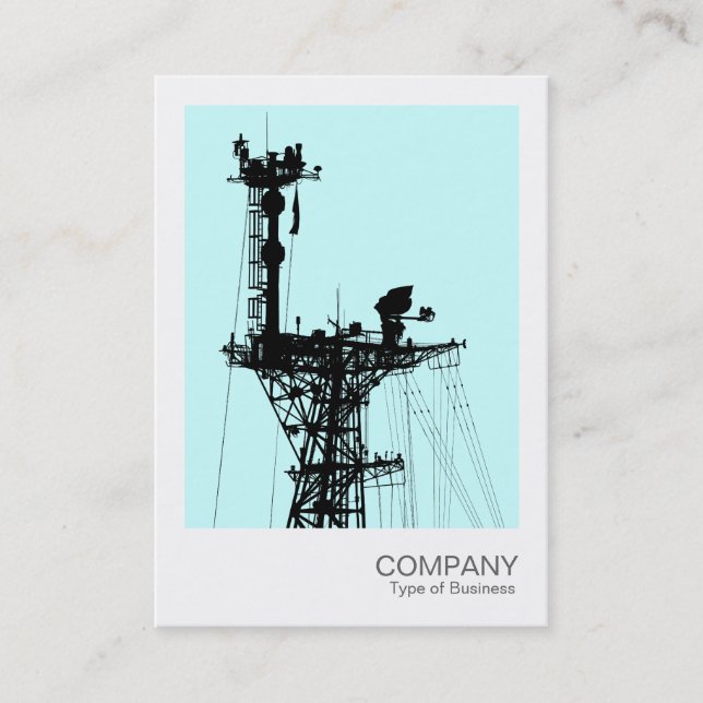 Cartão De Visita Foto instantânea - Mast de rádio de guerra - Azul  (Frente)