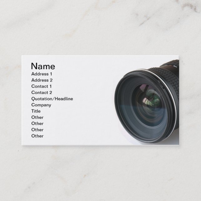 Cartão De Visita Foto lense (Frente)