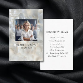 Cartão De Visita Foto, Marble, White-Silver, Salão