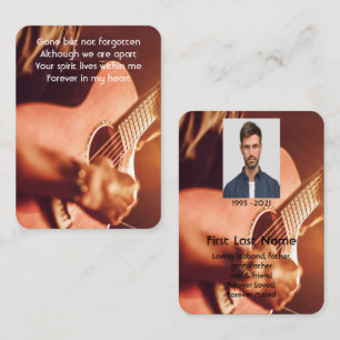 Cartão De Visita Foto Memorial Oração Musical Piano Guitar Ocupad