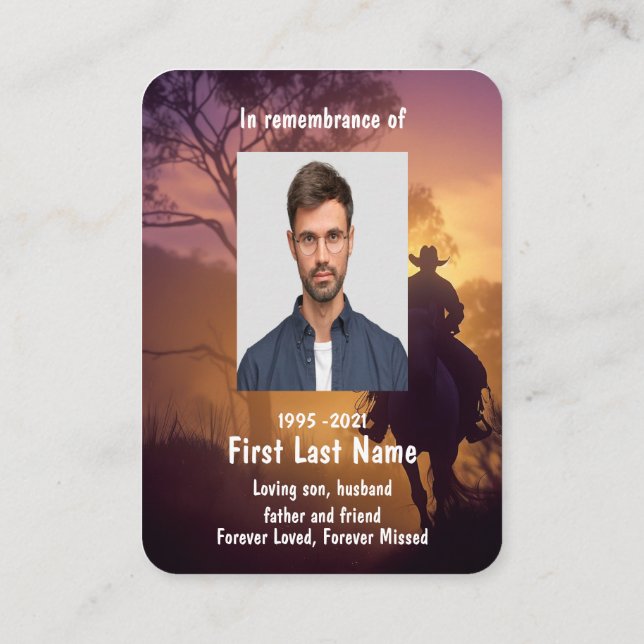 Cartão De Visita Foto Memorial Orador Cavalo Andando (Verso)