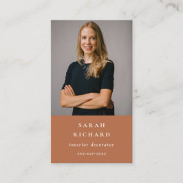 Cartão De Visita Foto Mínima Mínima De Laranja De Fumaça Chic