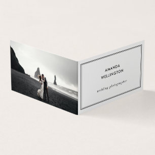 Cartão De Visita Foto Mínima Moderna de Fotografia de Casamento Do
