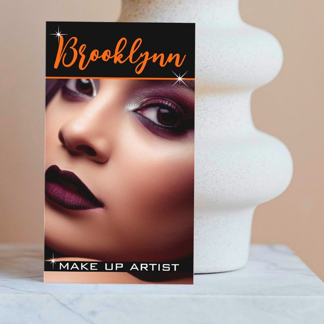 Cartão De Visita Foto Modelo do moderno Legal Orange Slogan (Criador carregado)