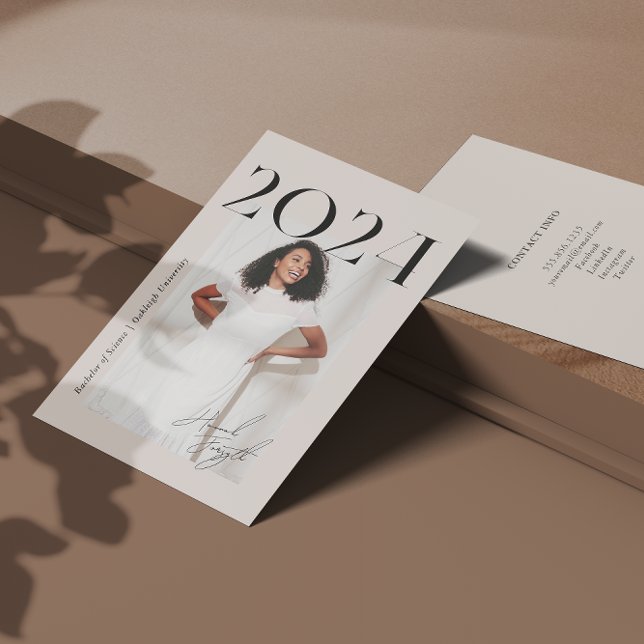 Cartão De Visita Foto moderna de rede de estudantes de graduação (Criador carregado)