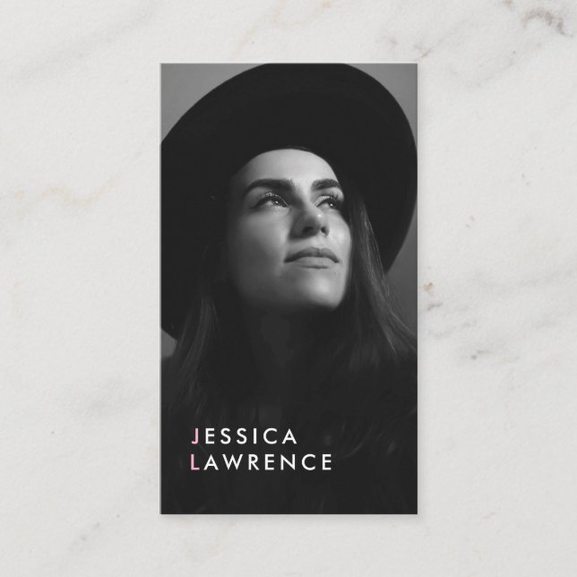 Cartão De Visita Foto moderna fotográfica de modelos Ators (Frente)