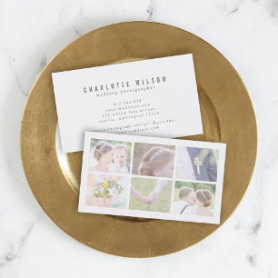 Cartão De Visita Foto múltipla do fotógrafo branco moderno