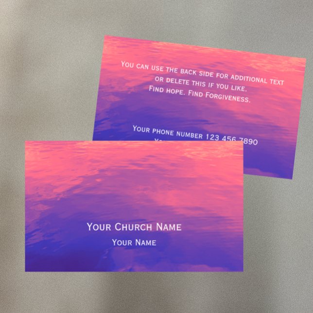 Cartão De Visita Foto original do Pastor da Igreja Cristã (Unique original photography church pastor business card. Add custom text to back and front.)