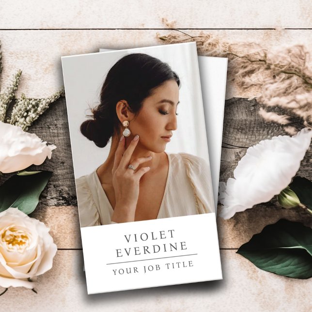 Cartão De Visita Foto para Empresas Profissionais Elegante (Criador carregado)