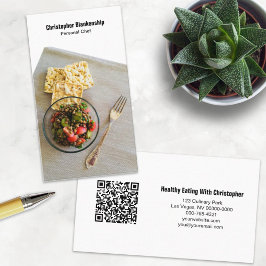 Cartão De Visita Foto personalizada de Chef Pessoal de Configuração