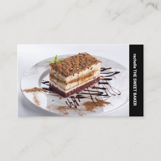 Cartão De Visita Foto personalizada de texto lateral (Frente)