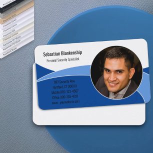 Cartão De Visita Foto personalizada do profissional de segurança az