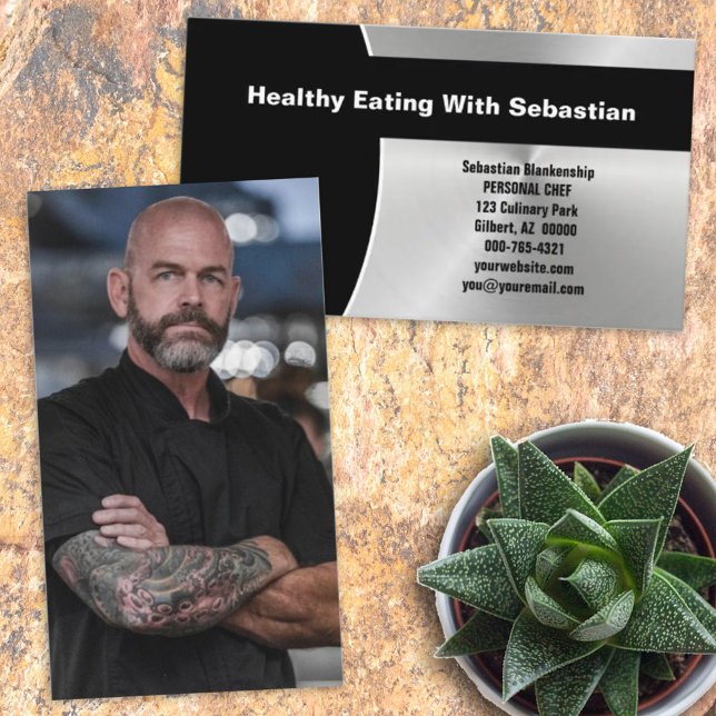 Cartão De Visita Foto Personalizada FRONTAL DE Aço Brugado Profissi (Criador carregado)