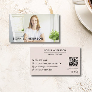 Cartão De Visita Foto personalizada mínima moderna