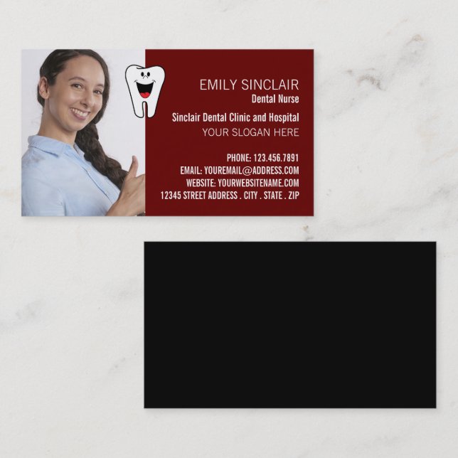 Cartão De Visita Foto Personalizada, Odontologia, Dentista (Frente/Verso)