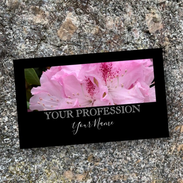 Cartão De Visita Foto personalizada personalizada e elegante Black  (Create your own professional business card with photo on elegant modern black white script. )