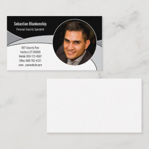 Cartão De Visita Foto personalizada profissional branca da Cinza pr