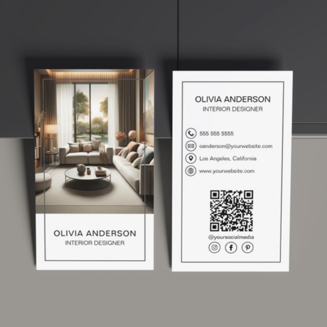 Cartão De Visita Foto personalizada QR Social Media Professional (Create your own professional business card by MINTIC DESIGN STUDIO)