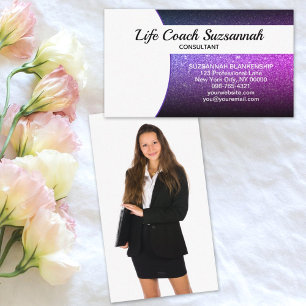 Cartão De Visita Foto personalizada - Roxo de folga
