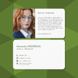 Cartão De Visita Foto Personalizada & Texto Curto - Nutricionista