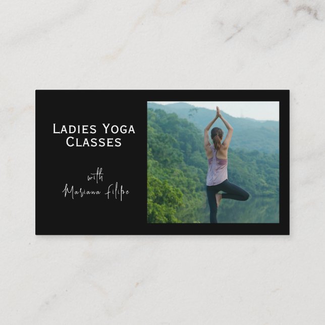 Cartão de visita, foto personalizável do Yoga Clas (Verso)