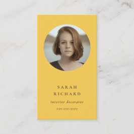 Cartão De Visita Foto profissional amarela mínima simples de Ochre