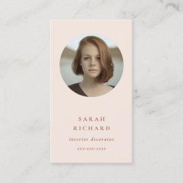Cartão De Visita Foto profissional de Rosa de Blush Mínimo Simples 