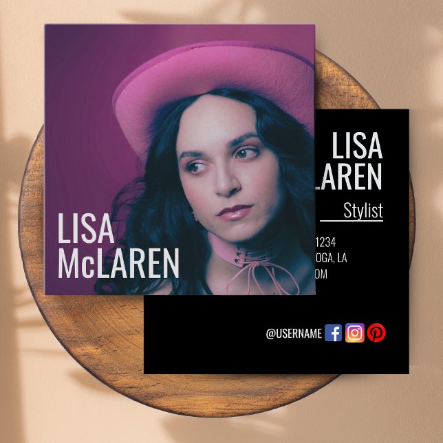 Cartão de visita - Foto profissional e código QR (Modern Minimalist Business Cards with Photo & QR Code)