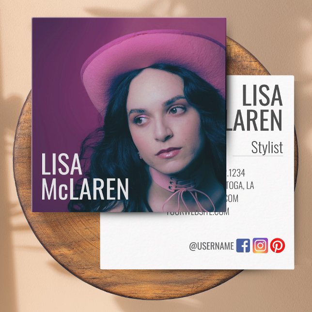 Cartão de visita - Foto profissional e código QR (Modern Minimalist Business Cards with Photo & QR Code)