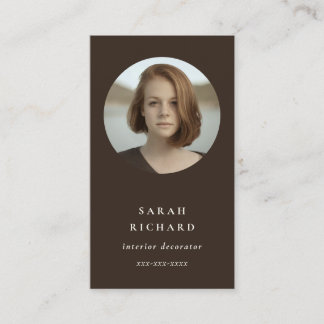 Cartão De Visita Foto profissional mínima escura escura mínima Chic