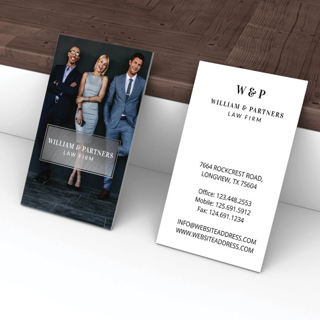 Cartão De Visita Foto profissional mínima para prata (Criador carregado)