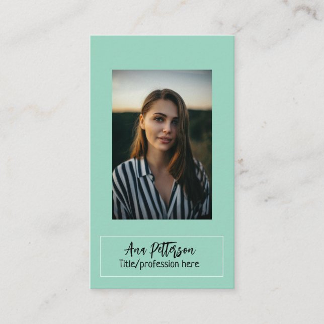 Cartão De Visita foto profissional QR website email social moderno (Frente)