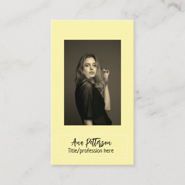 Cartão De Visita foto profissional QR website email social moderno (Frente)