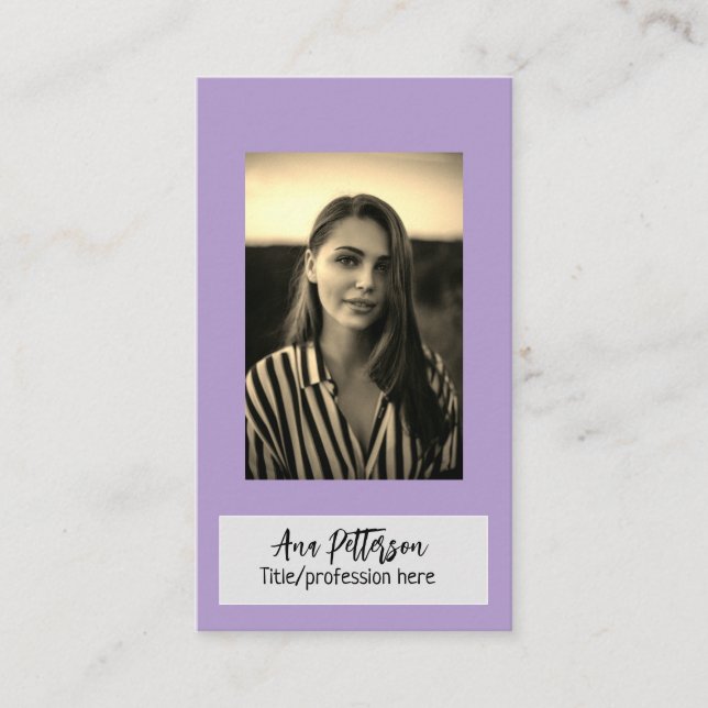 Cartão De Visita foto profissional QR website email social moderno (Frente)