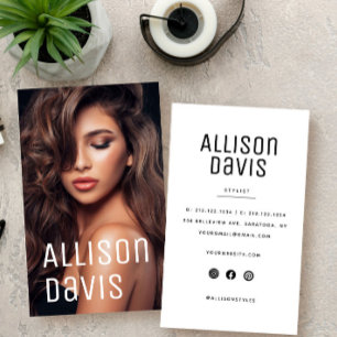 Cartão De Visita Foto profissional simples e minimalista moderna