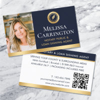 Foto Pública Elegante QR Dourado Azul Escuro
