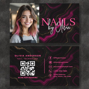 Cartão De Visita Foto QR Code Nail Specialist