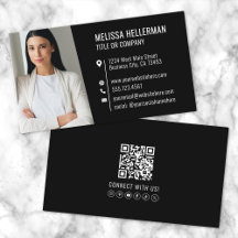 Foto QR Code Profissional Preta Moderna