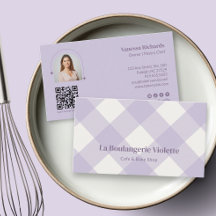 Foto QR de Padaria Roxa Xadrez Chic