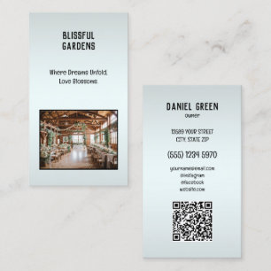 Cartão De Visita Foto QR personalizada de localização de casamento
