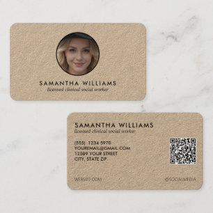 Cartão De Visita Foto QR Personalizada do Trabalhador Social LCSW