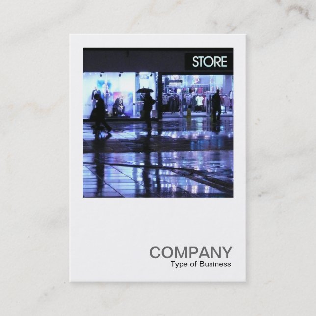 Cartão De Visita Foto quadrada 0221 - Comprando na chuva (Frente)