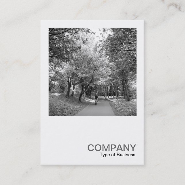 Cartão De Visita Foto Quadrada 0326 - Cycle Way B&W (Caminho Cíclic (Frente)