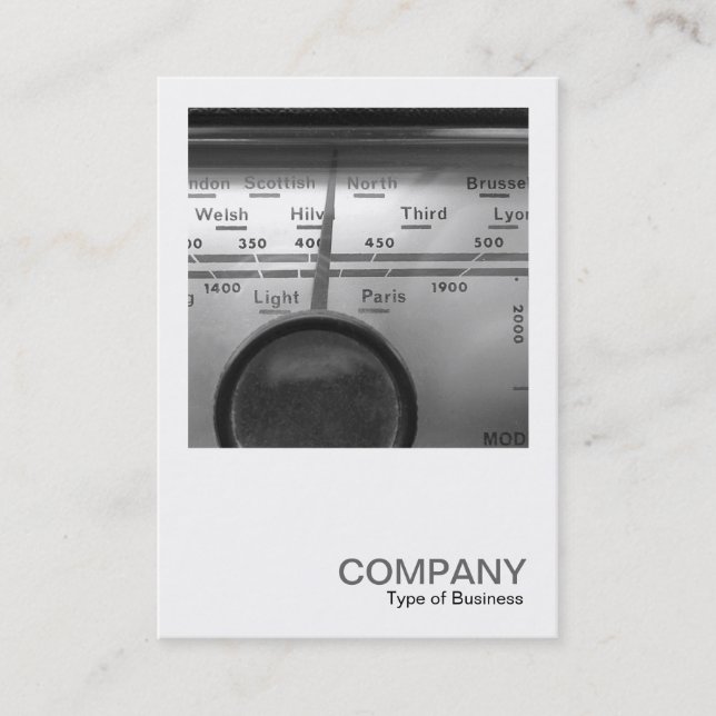 Cartão De Visita Foto quadrada 0328 - Old UK Radio Dial (Frente)