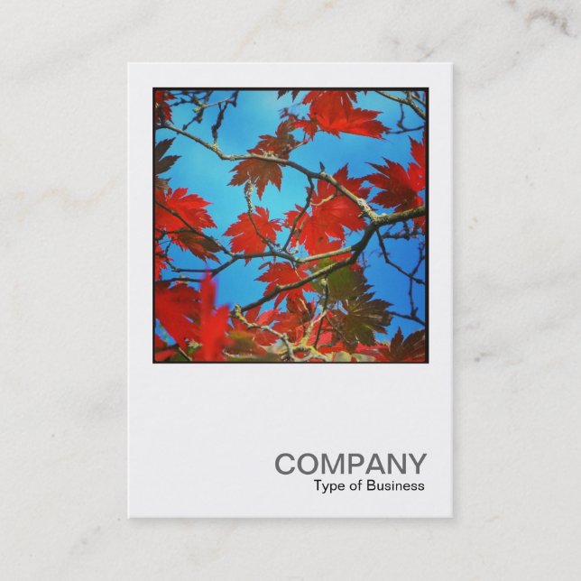 Cartão De Visita Foto quadrada 0435 - Red Leaves (Frente)