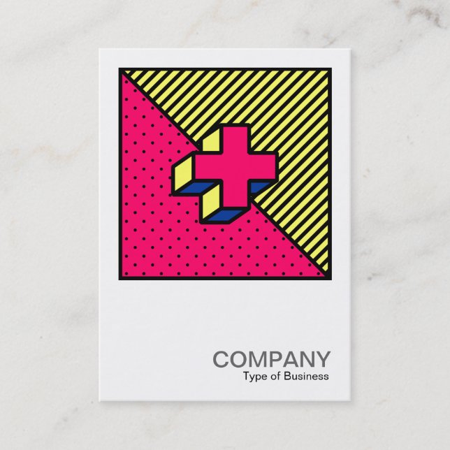 Cartão De Visita Foto Quadrada 0598 - Neo-Memphis Style Cross (Frente)