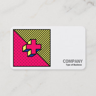 Cartão De Visita Foto Quadrada (v2) - Cruz de Estilo Neo-Memphis
